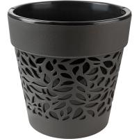 Кашпо Блоссом 8,3л трюфель-черный с вставкой КШ-1289 /6шт/ПП