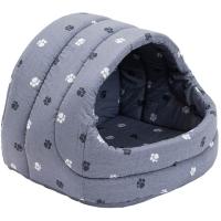 Лежанка-Домик ЛУКОШКО мягкий хлопок поролон серый 48*42*38см/9752сер Лежанка-Домик ЛУКОШКО мягкий хлопок поролон серый 48*42*38см/9752сер