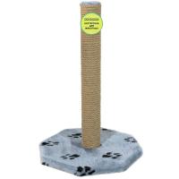 Когтеточка столбик мех, джут серый 35*35*50см/DONBARON