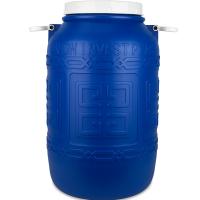 Бочка 50л синяя с белой крышкой навес. ручками /Дон