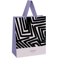 Пакет подарочный 18*23*10см "Black stripes" мат ламинация MESHU /Рельеф