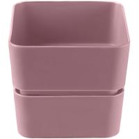 Кашпо квадрат Фиори 0,45л пыльная роза с под. 9,6*9,6*8,6см КШ-0542 /24шт/ПП