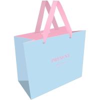 Пакет подарочный 32*26*12см "Monochrome. Blue" матовая ламинация MESHU /Рельеф