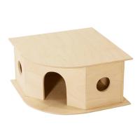 Игрушка для грызунов Домик деревянный угловой 25*25*13см/8556