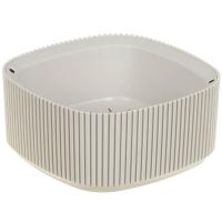 Кашпо СТРИП 165*165мм 0,9л кремовый с вставкой М3249 /16шт/М-пласт