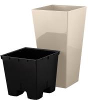 Кашпо Лондон Cube 250*470мм 19,4л калифорнийский миндаль с вставкой IG7803 /8шт/ПР 