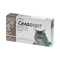 Капли Селафорт(внешние и внутренние) для кошек 7,6*10кг 1*60мг/1мл Капли Селафорт(внешние и внутренние) для кошек 7,6*10кг 1*60мг/1мл