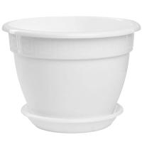 Цветочный горшок Антик 3,6л белый с поддоном