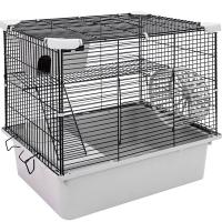 Клетка д/грыз №1 РПК57 2-х эт укомплектованная 42*30*40см светло-серая/Евро