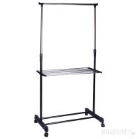 Вешалка напольная на колесах 80*42*95-168см CR460  с полкой  Вешалка напольная на колесах 80*42*95-168см CR460  с полкой