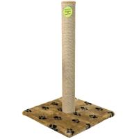 Когтеточка столбик мех, джут коричневый 47*47*80см/DONBARON