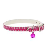 Ошейник синтетик 10мм двойной с блестками и бубенчиком красный 28см/00210115-02/Каскад