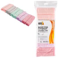Салфетка д/уборки 25*25см (10шт) микрофибра MFS-05/10 101190 /36шт/Рыжий Кот