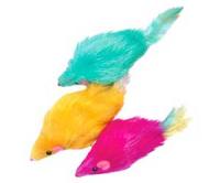 Игрушка к Набор Мышь меховая с пером 8см 6шт БЛИСТЕР/HWT05-2/Вестерн