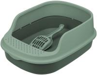 Туалет д/кошек ЛЯ-МУРР с высоким бортом+совок 48*35,5см нефрит /М1834/М-пластика