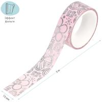Клейкая лента декоративная 1,5см*3м MESHU "Pink elegance" /MS_36869/Рельеф Клейкая лента декоративная 1,5см*3м MESHU "Pink elegance" /MS_36869/Рельеф
