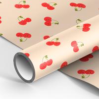 Упаковочная бумага 70*100см "Вишенки" 80г/м2 глянц. ассорти