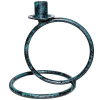 ДЕКОР Подсвечник Кольцо 1свеча антик зеленый РЗДИ/1шт