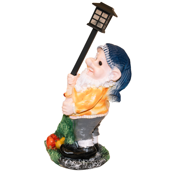 Гном с фонарем и табличкой привет Н-52см 169417 Гном с фонарем и табличкой привет Н-52см 169417