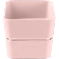 Кашпо квадрат Фиори 0,45л бежево-розовый с под. 9,6*9,6*8,6см КШ-0543 /24шт/ПП