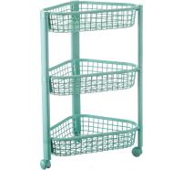 Полка универсальная 3 секции угловая ЕВРО фисташковый на колесиках М2756 