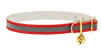 Ошейник синтетик 10мм светоотражающий с бубенчиком оранжевый 30см/00210119-03/Каскад