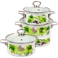 Набор кастрюль Пряные травы-5-1-П-Элит белый /Керчь