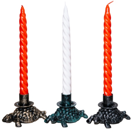 ДЕКОР Подсвечник Черепаха антик серебро РЗДИ/1шт