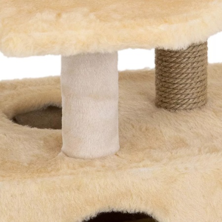 Когтеточка Домик ЧИП круглый с полкой, столбик джут 48*51*h71см бежевый/8347/Дарэлл