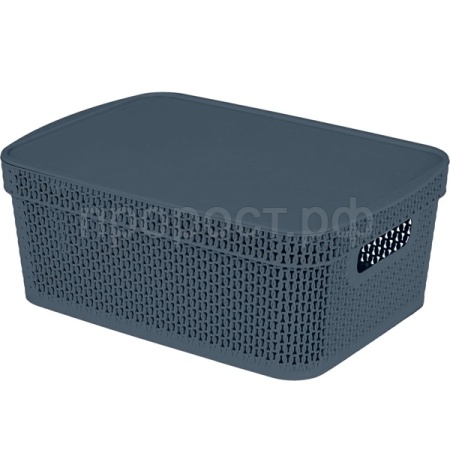 Корзина д/хранения Ajur 11л c крышкой прямоуг. космический серый KL4115 /14шт/ПР Корзина д/хранения Ajur 11л c крышкой прямоуг. космический серый KL4115 /14шт/ПР