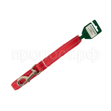 Поводок капрон 20мм*5м красный со светоотражающими полосами DONBARON