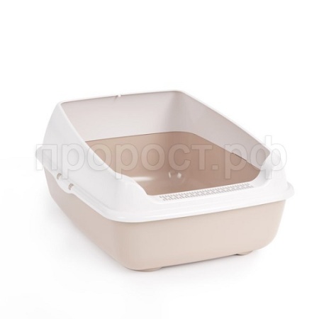 Туалет для кошек с высокими бортами бежевый