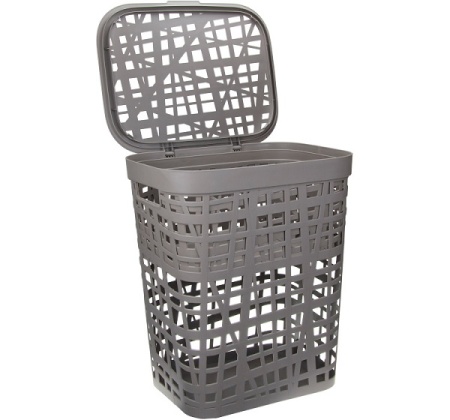Корзина д/белья 55л ХАОС французский серый М2619 /5шт/М-пласт