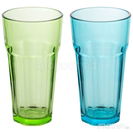 Стакан стеклянный 355мл бирюзовый/зеленый 