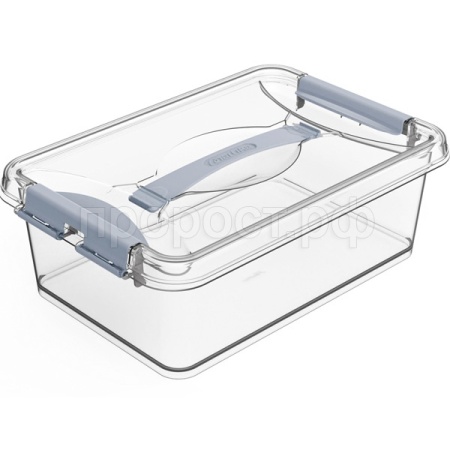 Контейнер д/хранения Клик 6л прозрачный с защелками С272ПРО