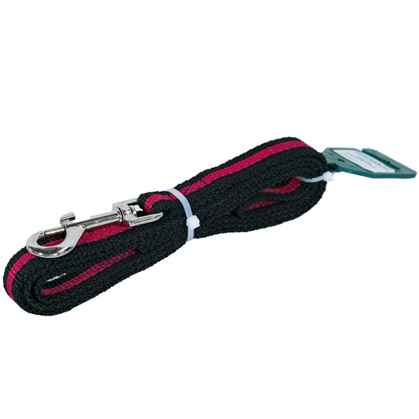 Поводок капрон 20мм*1,5м черный с красной полосой  DONBARON Поводок капрон 20мм*1,5м черный с красной полосой  DONBARON