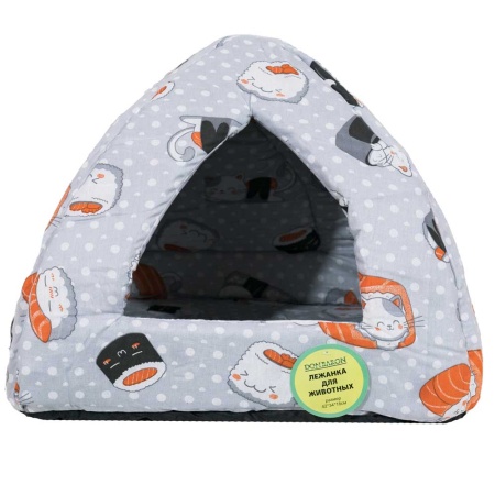 Лежанка Домик Вигвам хлопок поролон МИКС 42*34*18см/DONBARON