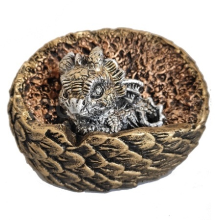 Копилка Дракон в яйце (золото+серебро) L11,5W10H10 716392/SK234