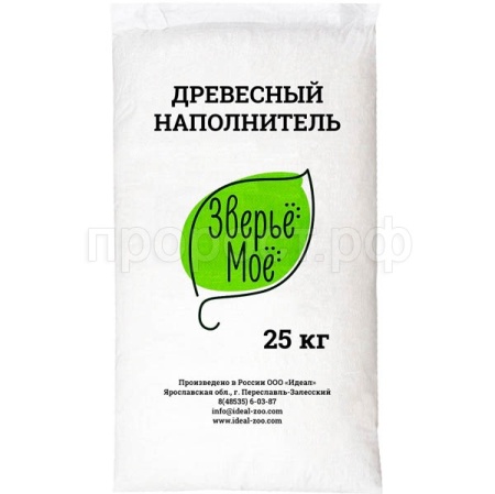 Наполнитель зверье мое 25кг (л) древ. мел.гран/