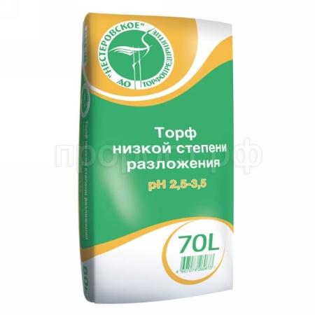 Торф фрезерный кислый 70л Нестеровский 1шт