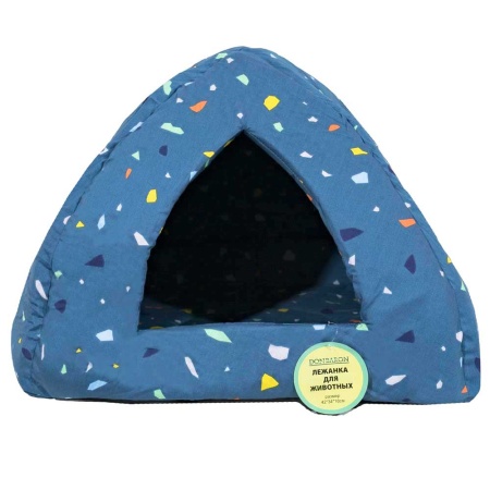 Лежанка Домик Вигвам хлопок поролон МИКС 42*34*18см/DONBARON