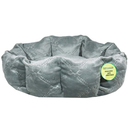 Лежанка круглая с подушкой серая 52*20см/DONBARON
