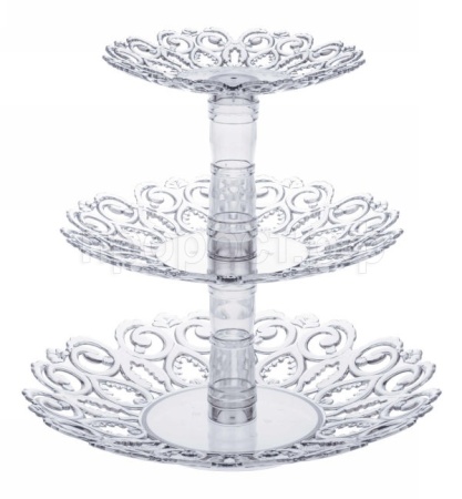 Фруктовница Мелодия 3-х ярусная прозрачный М6406 /17шт/ Альтерн