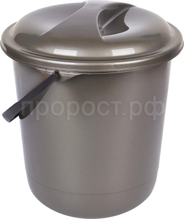 Ведро 12 л Rock'n'Roll с крышкой антрацит SV4077 /18шт/ПР 