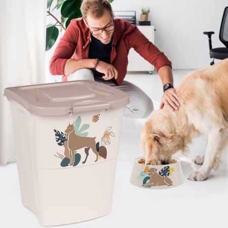 Контейнер д/корма 36л бежевый/М8294