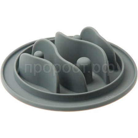 Миска рельефная силиконовая (рыбки) 15см серая 21006/Пет Лайн