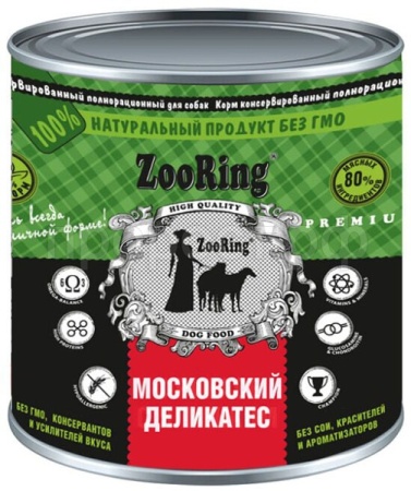 Собаки ZooRing д/всех пород собак московский деликатес ж/б 850гр/6шт/313505
