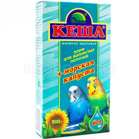 Птицы Кеша д/попугаев Морская капуста зерносмесь 500гр короб/Вестерн ЧЗ