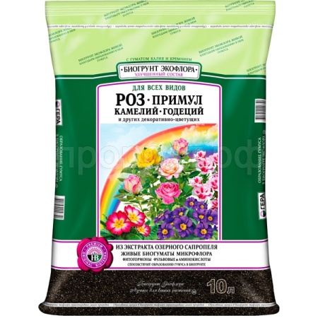 Грунт Гера для Роз, Примул, Камелий и цветущих 10л 8шт