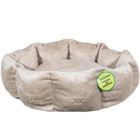 Лежанка круглая с подушкой бежевая 52*20см/DONBARON